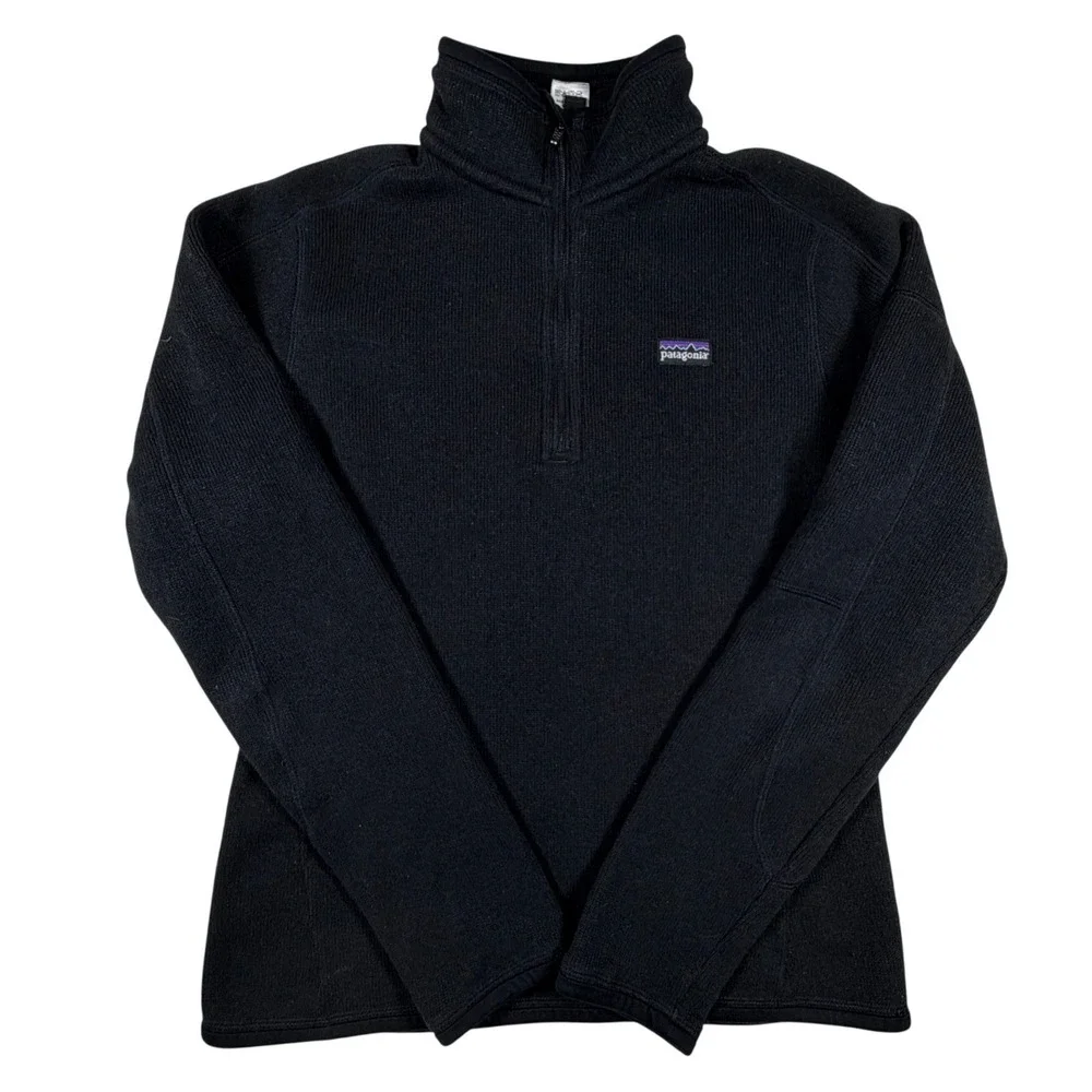 Patagonia Better Sweater‎ 1/4 Zip Fleece Pullover Black Womens Small 25527